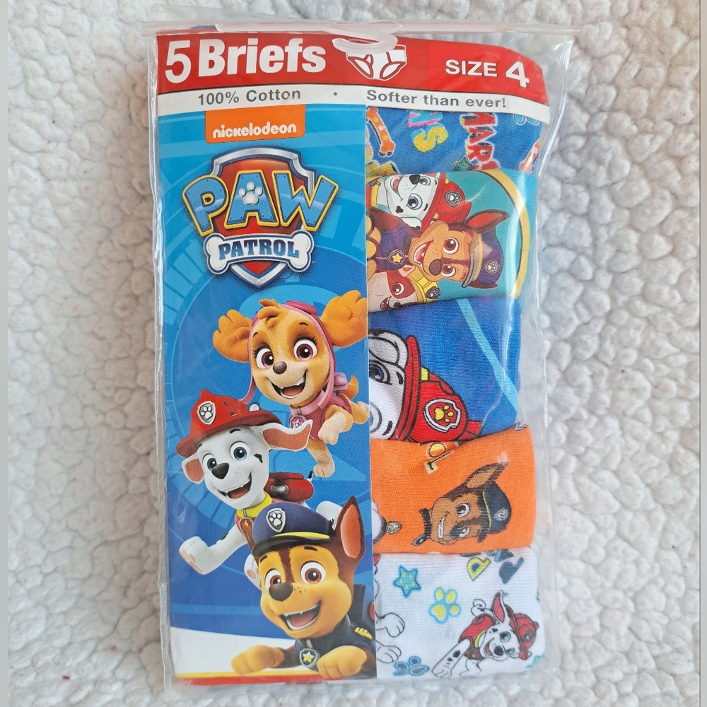 Boy's Nickelodeon 100% Combed Cotton Paw Patrol Size 4 Briefs